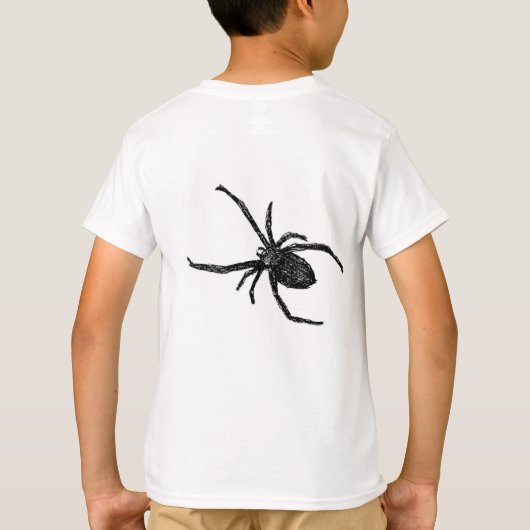 Mode van kinderen Funny Spider hier T-shirt (Achterkant)