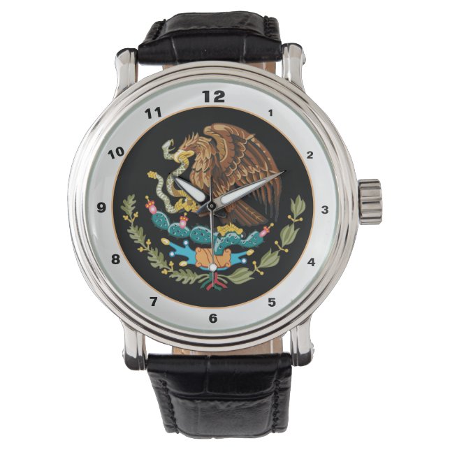 Mode van Mexicaanse en Mexicaanse adelaar Horloge (Voorkant)