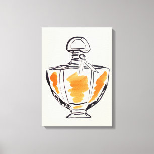 Mode van parfumflesjes, afbeelding van waterverf canvas afdruk