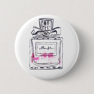 Mode van parfumflesjes, afbeelding van waterverf ronde button 5,7 cm