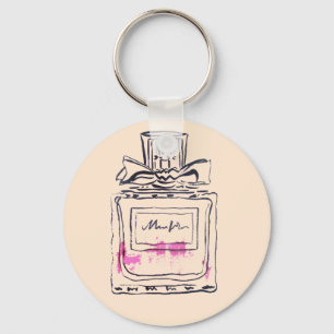 Mode van parfumflesjes, afbeelding van waterverf sleutelhanger