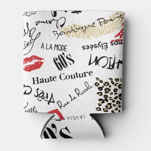 Mode van Parijs:  glamourpatroon. Blikjeskoeler (Voorkant)