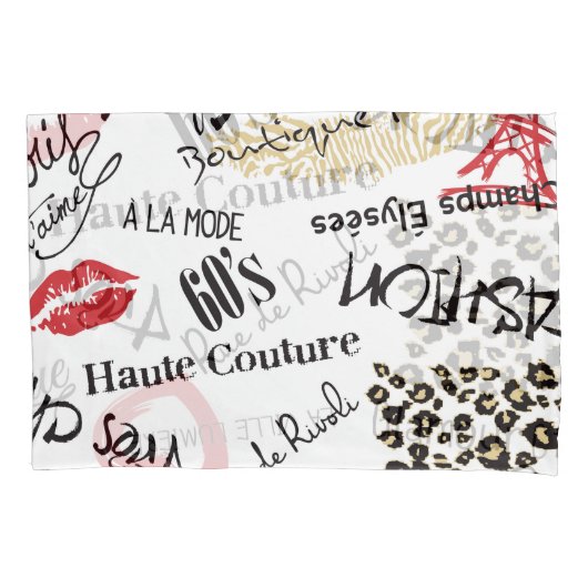 Mode van Parijs: glamourpatroon. Kussensloop (Voorkant)