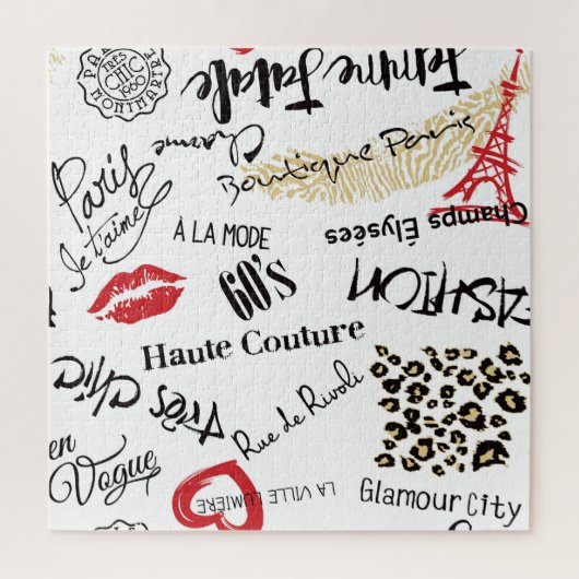 Mode van Parijs: glamourpatroon. Legpuzzel (Verticaal)