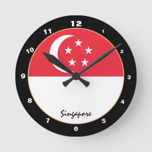 Mode van Singapore-vlag en Singapore-trendy Ronde Klok