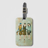 Mode van Vintage 1930 Illustratie Bagagelabel (Voorkant (verticaal))