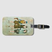 Mode van Vintage 1930 Illustratie Bagagelabel (Voorkant (horizontaal))