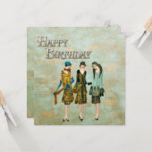 Mode van Vintage 1930 Illustratie Kaart (Voorkant / Achterkant in situ)