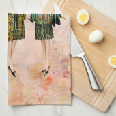 Mode van Vintage 1930 Illustratie Theedoek (Quarter Fold)