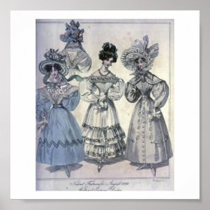 Mode van Vintage vrouwen 1800 Poster