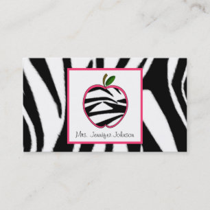 Mode van Zebra Print Apple-leraar Visitekaartje