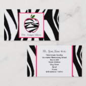 Mode van Zebra Print Apple-leraar Visitekaartje (Voorkant / Achterkant)