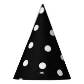 Mode van zwarte en witte polka-stippen feesthoedjes (Links)