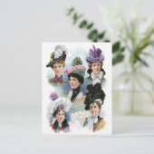  Mode Victoriaans Petten Briefkaart (Staand voorkant)