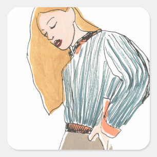 Mode Vignette Vierkante Sticker