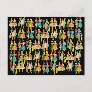 Mode Vinatge Women Briefkaart