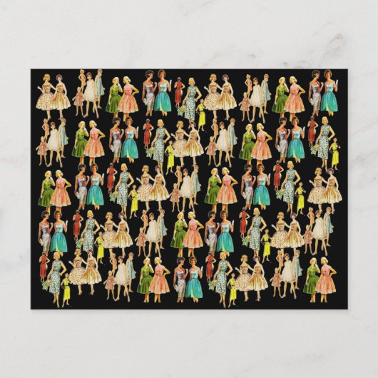 Mode Vinatge Women Briefkaart (Voorkant)