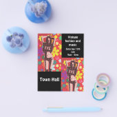 mode vintage 60s musique rétro vendre prospectus (Simple)