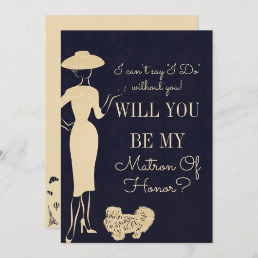 Mode vintage Soyez Ma Carte Matron D'Honneur (Devant / Derrière)