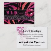 Mode VIP-kaartlezer Lips Zebra Roze rood Klantenkaartje (Voorkant / Achterkant)