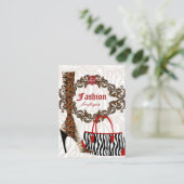 Mode Visitekaartje Handtas Boot Lederen Zebra (Staand voorkant)