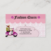 Mode Visitekaartje Scooter Woman Roze (Achterkant)