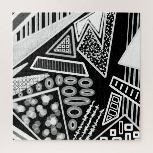 Mode voor zwarte en witte baan 2022 geïnspireerd legpuzzel