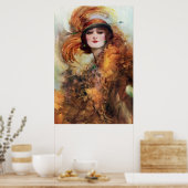  Mode Vrouw 1920s Poster (Keuken)