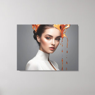 Mode vrouw beeldende kunst canvas afdruk