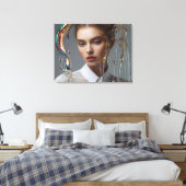Mode vrouw beeldende kunst canvas afdruk (Insitu (Slaapkamer))