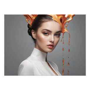 Mode vrouw beeldende kunst foto afdruk