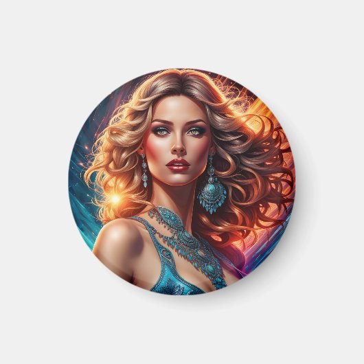 Mode vrouw beeldende kunst magneet (Voorkant)