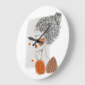 Mode Vrouw: Grafische zwarte lijnen Grote Klok (Hoek)