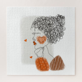 Mode Vrouw: Grafische zwarte lijnen Legpuzzel