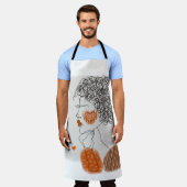 Mode Vrouw: Grafische zwarte lijnen Schort (Gedragen)