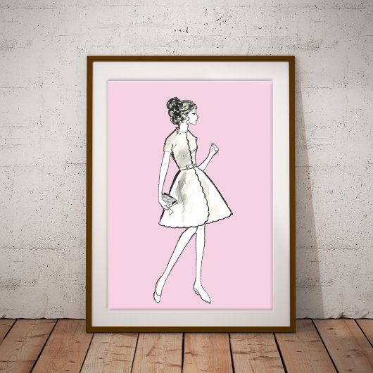 mode vrouw tekenen poster