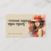 Mode vrouw Waterverf stijl Visitekaartje (Voorkant)
