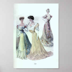 Mode vrouwen 1900 poster