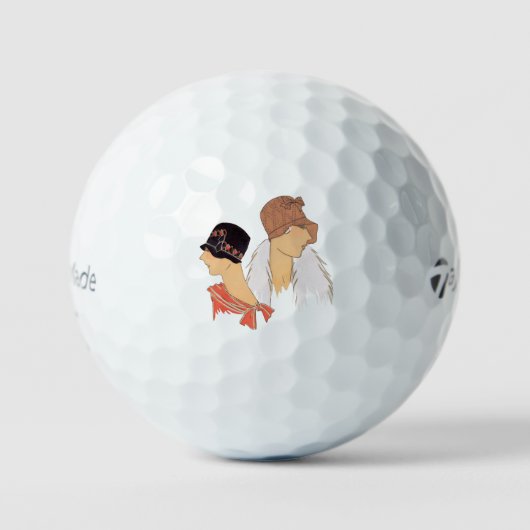 mode vrouwen in de jaren twintig golfballen (Voorkant)