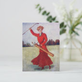  Mode vrouwengolf 1910 Briefkaart (Staand voorkant)