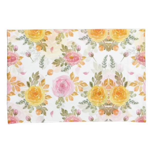 Mode Waterverf Floral Kussensloop (Voorkant-Rechts)