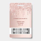 Mode winkel foto roos goud luxe badge (Achterkant)