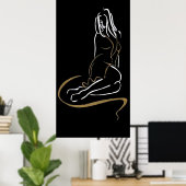 Mode Woman Silhouette Poster (Thuiskantoor)