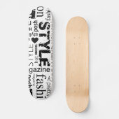 Mode Word Collage Vector Illustratie - alt Skateboard (Voorkant)
