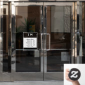 Mode Zakelijke uren Wit Semi-transparant Raamsticker (Kantoordeur)