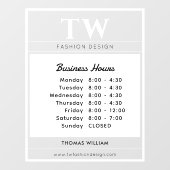 Mode Zakelijke uren Wit Semi-transparant Raamsticker (Vel)