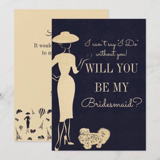 Mode zal je mijn Bridesmaïde Kaart zijn (Voorkant / Achterkant)