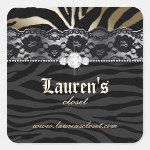 Mode Zebra Sticker Sieraden Kant Goud Zilver Sq