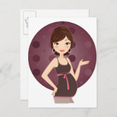 mode zwanger aankondigingskaart (Voorkant / Achterkant)