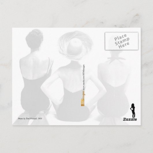 Mode zwemkleding 1950 briefkaart (Achterkant)